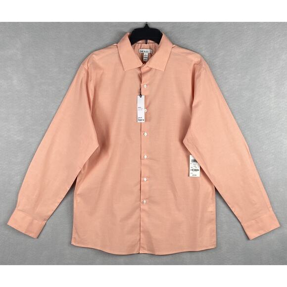 Bar III Men's Large 16-16.5 Dress Shirt Slim Fit Stretch Fabric Apricot NEW - Picture 2 of 12